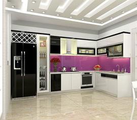 Kính ốp bếp màu tím